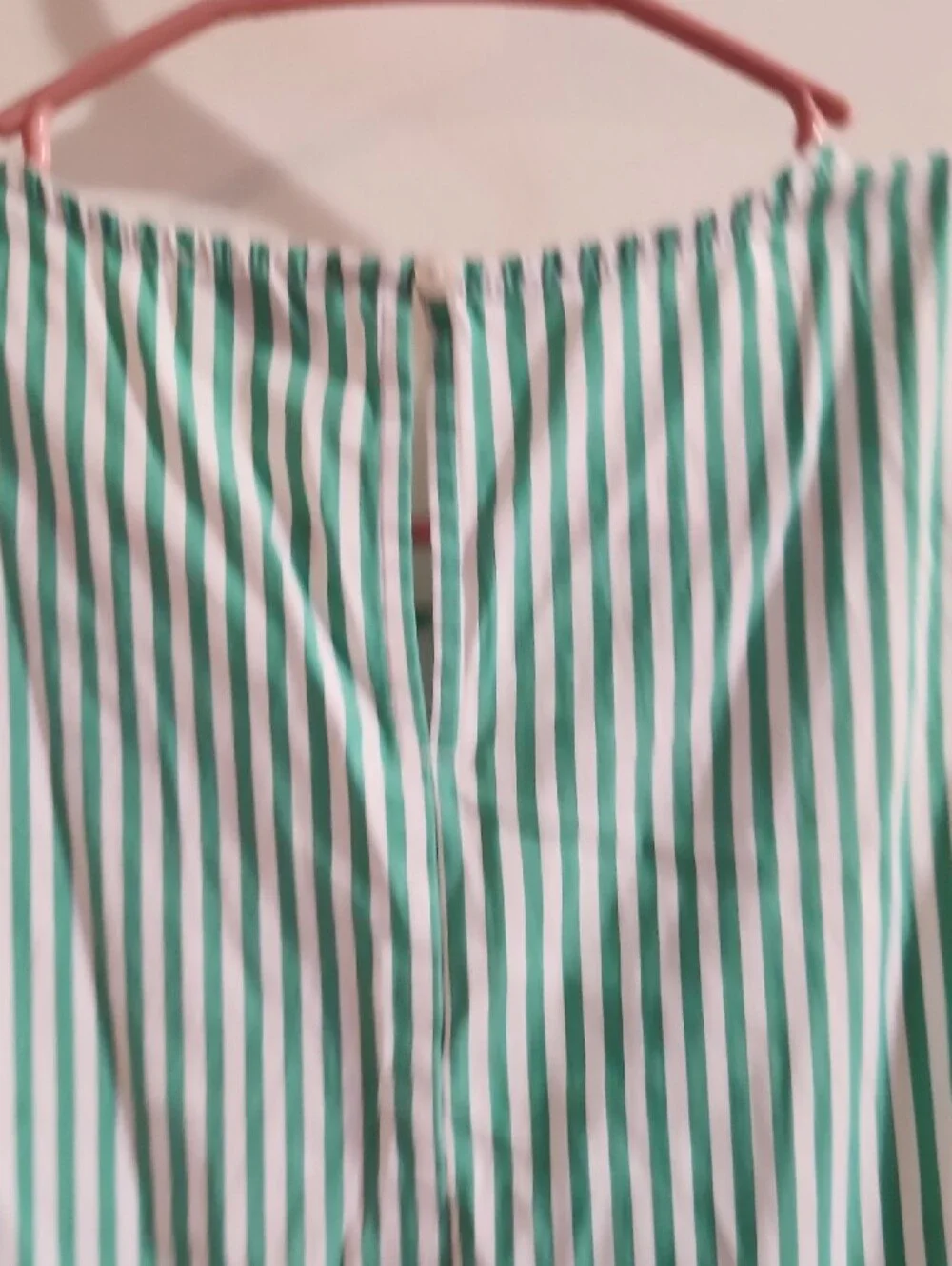 J.Crew Green and White Vertical Stripe Top